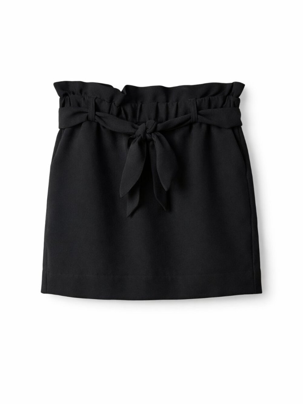 Express Black Paper‑Bag Waist Skirt | Women’s XS | Belted